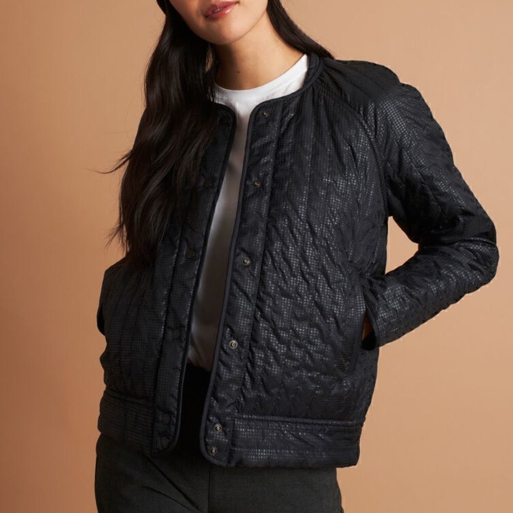 Kit and Ace Keep Pedalling Reversible Light Quilted Nylon Bomber Jacket